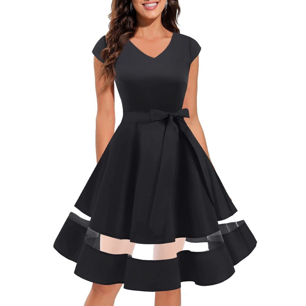 1486 Black Vintage Dress 1950s Dresses Black Coctail.Dress for Wedding